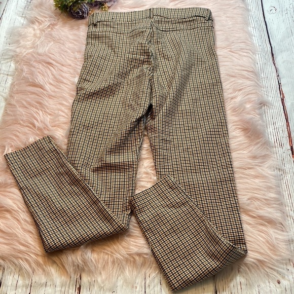Zara Houndstooth High Rise Tan Jeggings sz M - Picture 11 of 11